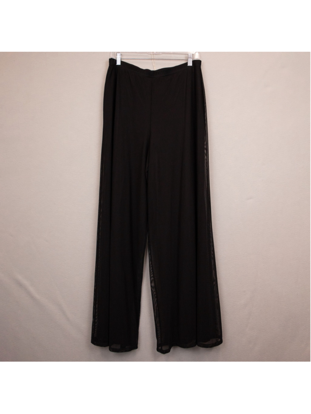 Tadashi black sheer overlay wide leg pull on pants-XXL